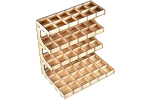Menolana DIY Craft Paint Ink Wooden Shelf Storage Rack Model Holder Organizer, 4-Layer 60-Grid