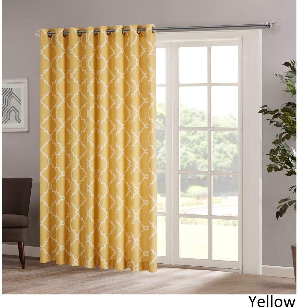 Amazon Com 1pc 84 Yellow Color Geometric Sliding Door Curtain