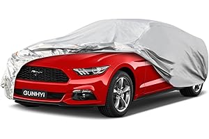 GUNHYI 5 Layer Car Cover for Automobiles All Weather Waterproof, Universal Fit Ford Mustang/Fusion, Chevy Corvette/Camaro, Honda Accord/Civic, Kia K5/Stinger, Nissan Maxima etc, Up to 190 Inch