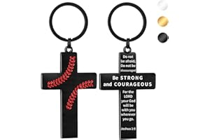 MISS CHIPMUNK Football/Baseball/Soccer/Basketball Cross Keychains for Men First Communion Baptism Confirmation Religious Gifts