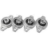 S SYDIEN Pillow Block Bearing 4Pcs, 3/8" (10mm) ID Mounted Pillow Block Bearings, Zinc Alloy Steel Mounted Flange Bearing, Self Alignment, KFL000