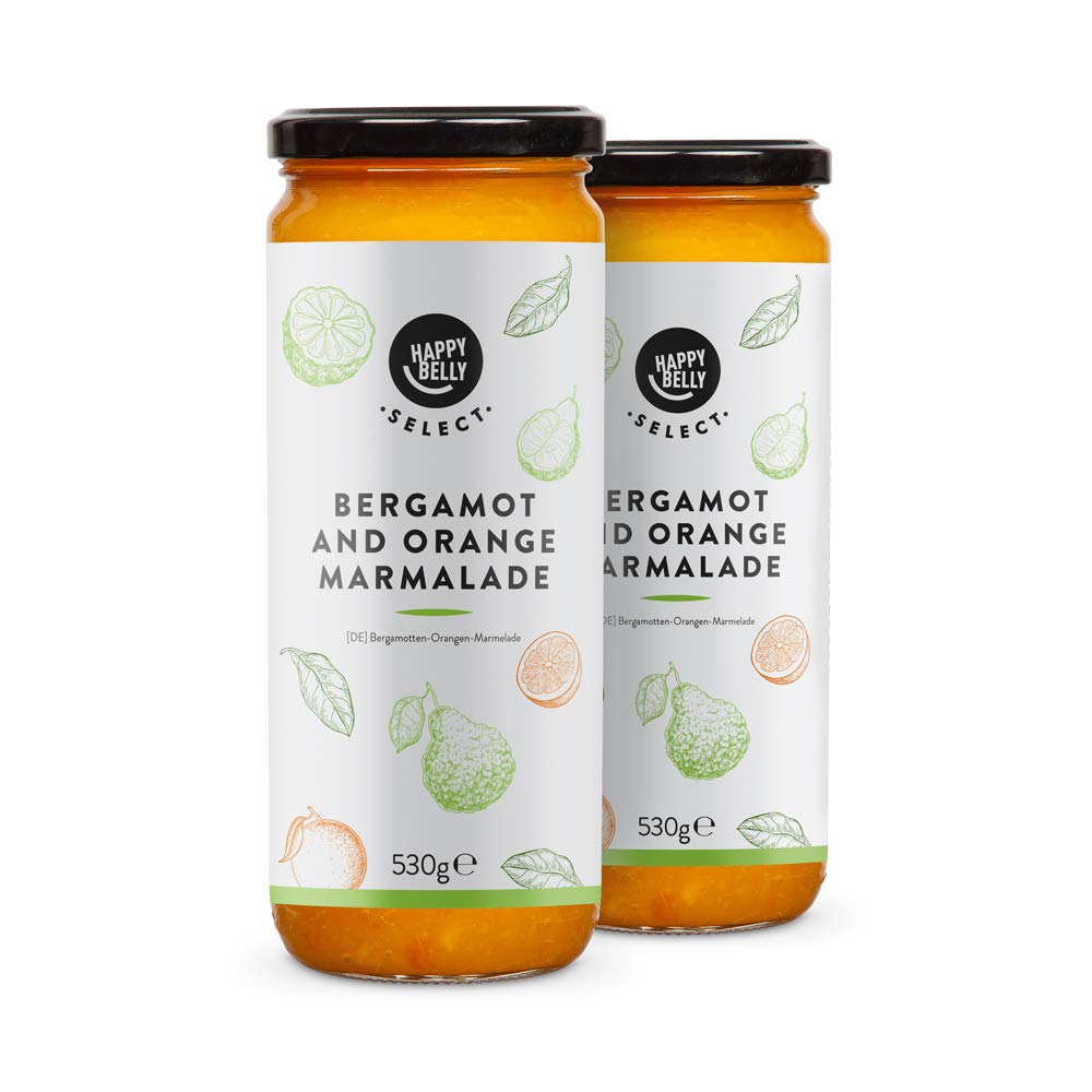 Amazon Brand - Happy Belly Select Bergamot & Orange Marmalade 75% Fruit, 530g x 2