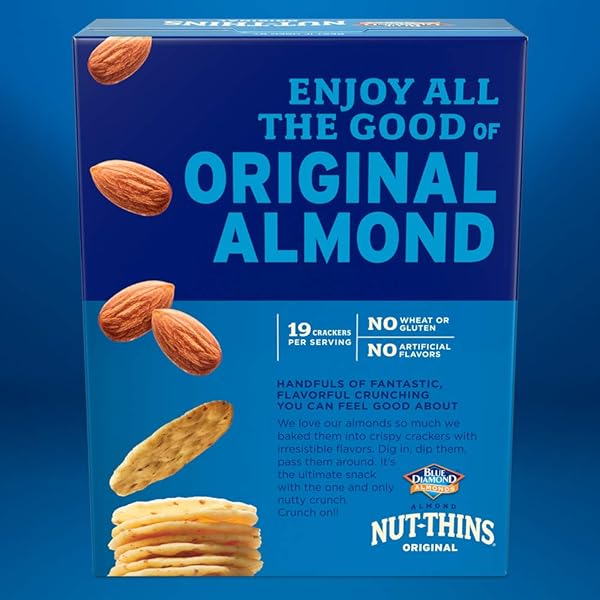 BLUE DIAMOND ALMONDS, GLUTEN FREE CRACKER CRISPS, ORIGINAL ALMOND FLAVORED PERFECT FOR SNACKING AND HEALTHY OPTIONS, 4.25 OZ