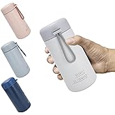 9oz Water Bottle Small Double Wall Insulated Mug,304 Stainless Steel for Hot&Cold Drinks,Leak Proof Water Bottle Vacuum Insulation with Carry Handle Beige