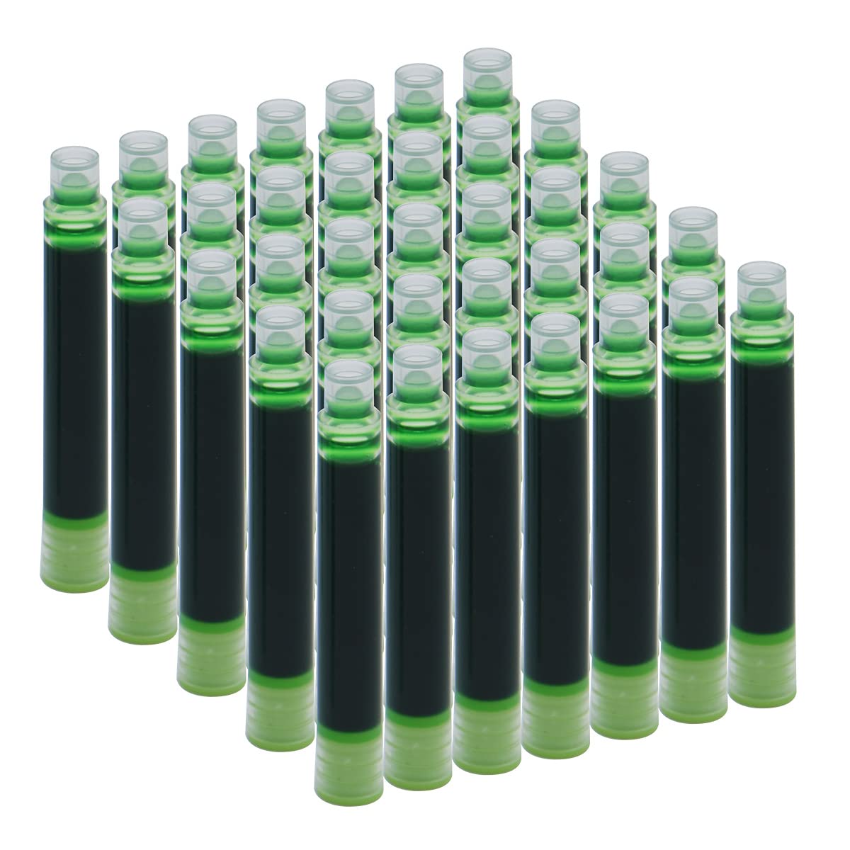 SIPLIV 35 PCS Ink Cartridges, 3.4 mm Bore Diameter Fountain Pen Calligraphy Pen Refill Ink Cartridges - Light Green