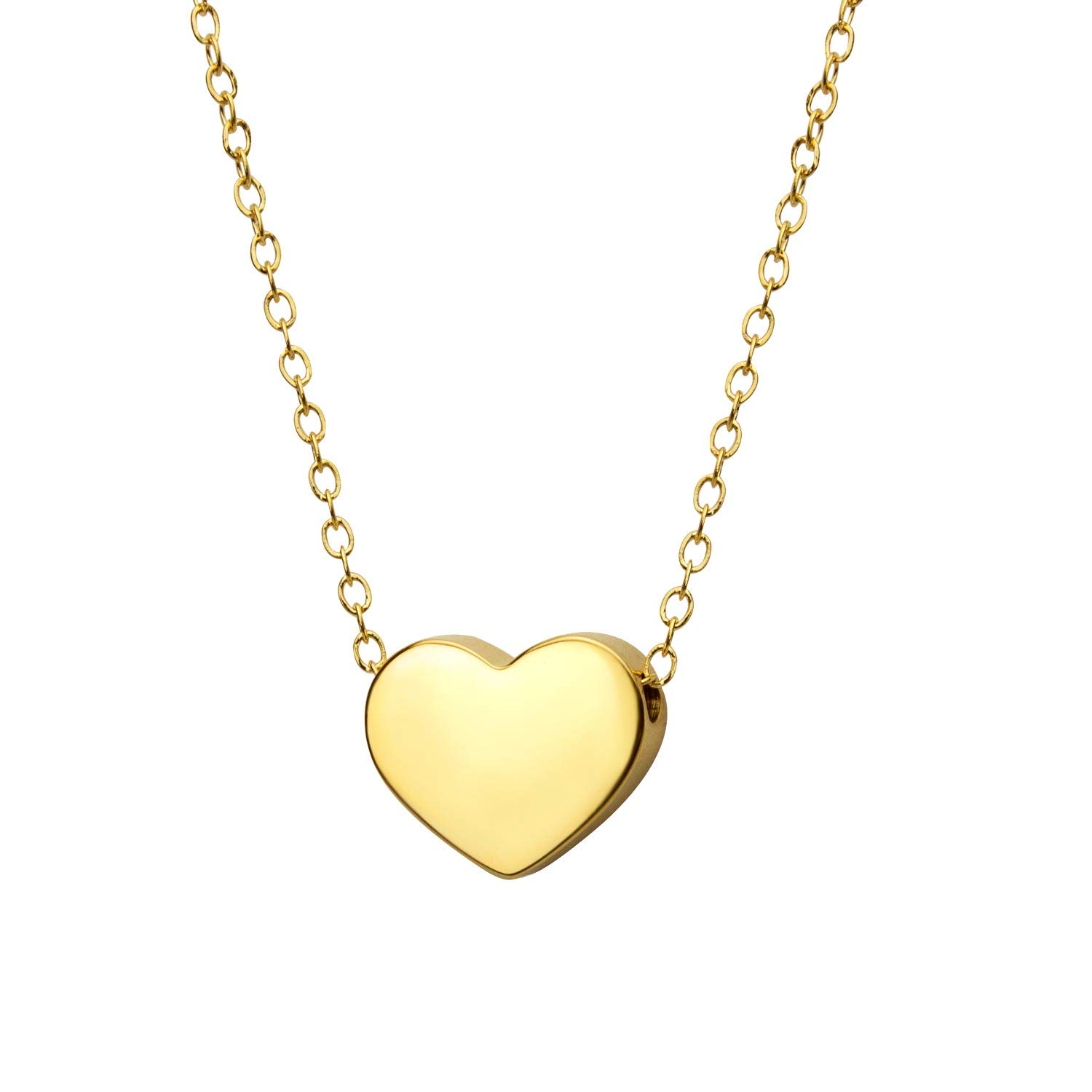 555Jewelry Womens Stainless Steel Love Cute Heart Shape Dainty Pendant Necklace, Metal, No Gemstone