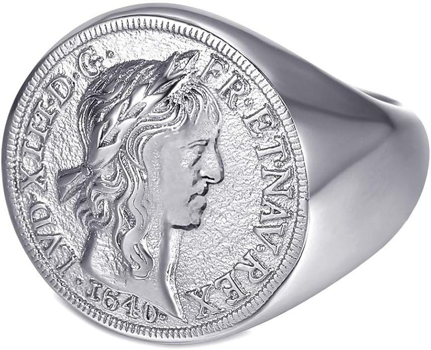BOBIJOO Jewelry - Bague Chevalière Homme Louis XIII Ronde Pleine Louis
