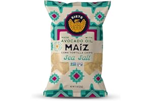Siete Maiz Corn Tortilla Chips | Sea Salt | Gluten Free Chip | Vegan Snacks | Non GMO & Organic Corn Chip | Made with Avocado Oil | Preservative Free | 7.5 Oz. Bag (Pack of 6)