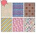 Birthday or All Occasion Gift Wrap Wrapping Paper with Geometric Patterns for Men, Women, Boys, Girls, Kids 6 Different Designs, 8ft X 30
