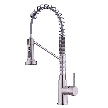 Ekrte Commercial High Arc Swivel Spout Pull Out Sprayer Spring