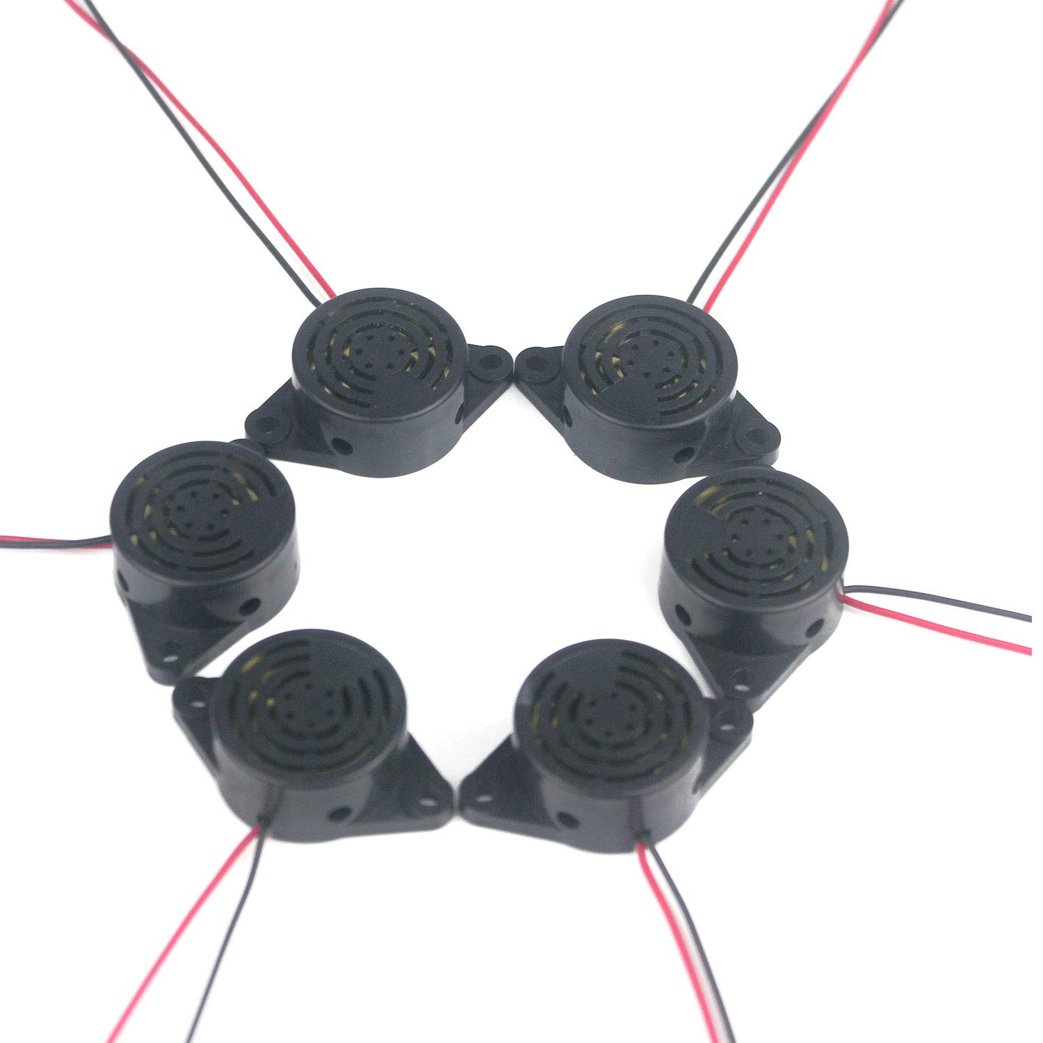 Taikuwu 6Pcs Active Buzzer 3-24V DC, 95dB Piezo Alarm Sounder for Arduino, Automotive Electronics, DIY Projects