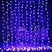 LIGHTESS 300 LED Christmas String Fairy Outdoor or Indoor Curtain Lights Remote Control (Blue)
