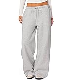 HeSaYep Women's Fleece Lined Sweatpants Winter Warm Wide Leg Sweat Pants Baggy Casual Pants with Pockets