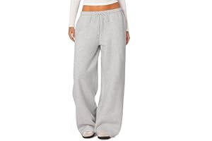 HeSaYep Women's Fleece Lined Sweatpants Winter Warm Wide Leg Sweat Pants Baggy Casual Pants with Pockets