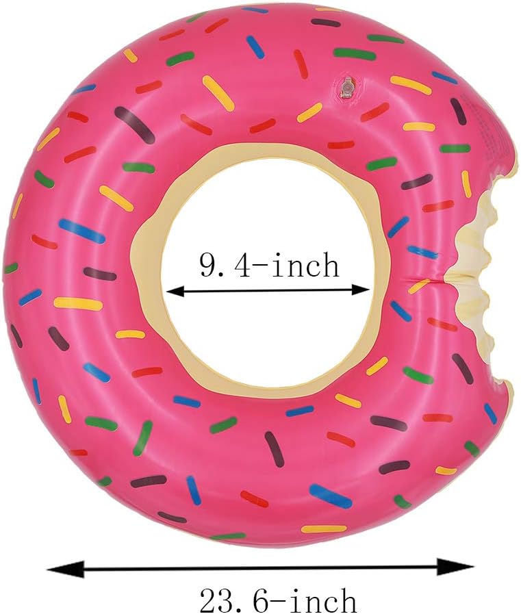 Topfunyy 2 Pack 23.6-inch Donut Pool Floats Inflatable Swimming Rings Tubes for Swimming Swim Raft, Summer Beach Games - Image 3