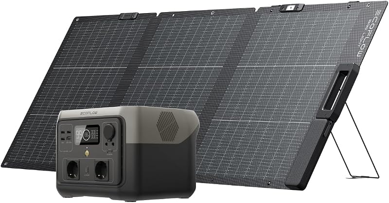 EcoFlow RIVER 2 Max tragbare Powerstation 512 Wh mit 160W Solarpanel