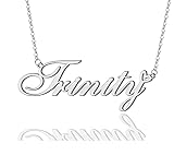 AOLO Trinity Heart Name Necklace Silver Stainless
