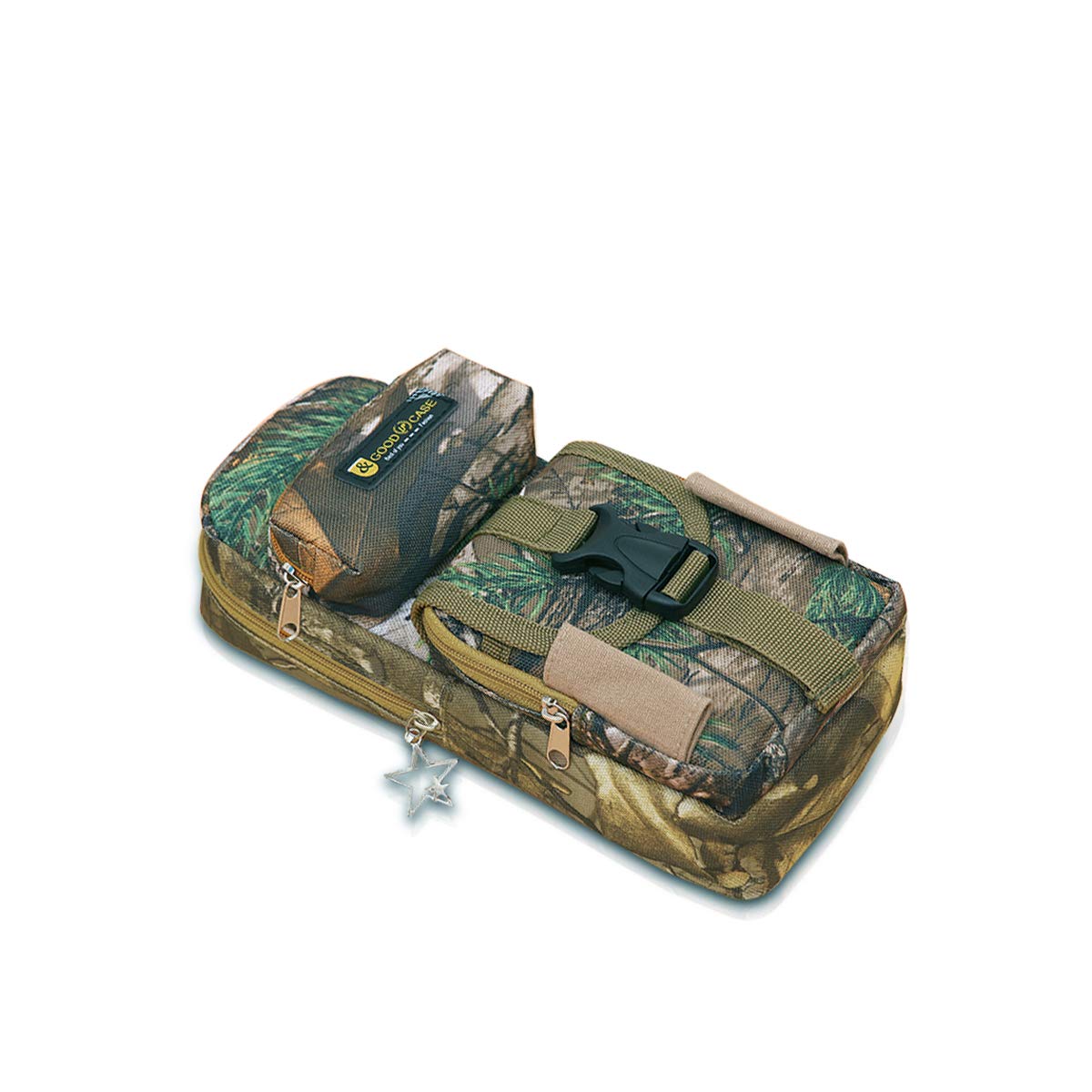 PORRASSO Large Pencil Case Waterproof Pen Bag Holder Camouflage Creative Stationery Pouch Portable Organizer Multiple Pockets Vertical Student Boys School - Jungle Camouflage