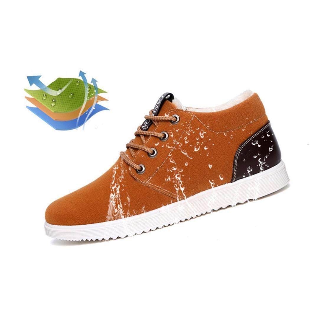 Haonike Nuevos Hombres de Moda Tobillo con Cordones Antideslizantes Engrosamiento Botines de Nieve cálida Botas