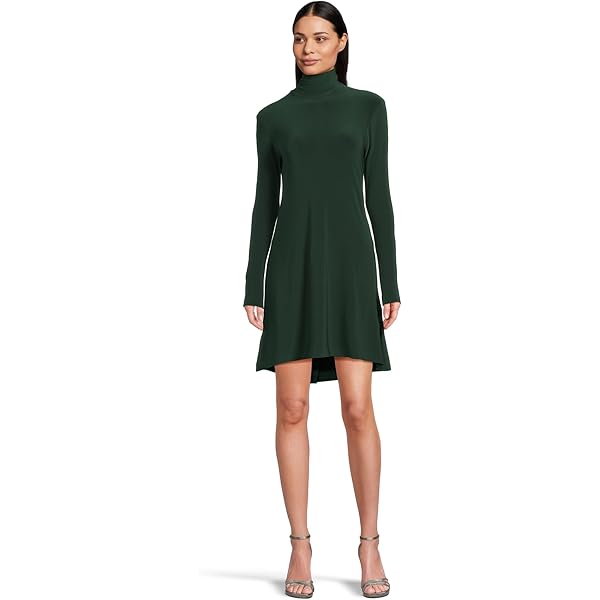 norma kamali slim fit turtleneck dress Norma Kamali Slim Fit Long Sleeve Turtle Top main image 0