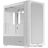 TRYX FLOVA ATX PC Case White Breathable Fabric-Crafted with Cross-Flow Fan | Three-Speed Mode, Airflow Angle Adjustable, Easy-Clean, Max 420mm GPU, 2.5/3.5 Drive Bays, USB-C 3.2 Gen2, Bottom Dust Filter
