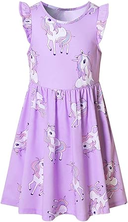 Amazon.com: Hestenve el mejor regalo para tu vestido de niña para fiesta de cumpleaños de unicornio (niños de 4 a 9 años), Fiesta: Clothing