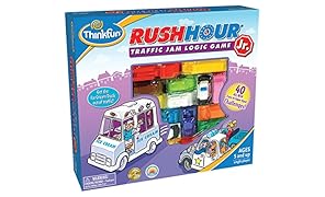 Think Fun Rush Hour Junior Traffic Jam Logic Game and STEM Toy for Boys and Girls Age 5 and Up - Junior Version of the International Rush Hour