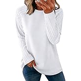 OFEEFAN Long Sleeve Shirts for Womens Fall Fashion 2026 Crewneck Oversized Sweatshirt Tunic Tops to Wear with Leggings