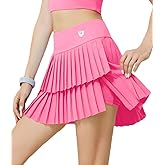 Mudere Womens Pleated Tennis Skirt with Shorts Athletic Skort with Pockets High Waisted Golf Skorts for Workout Pickleball