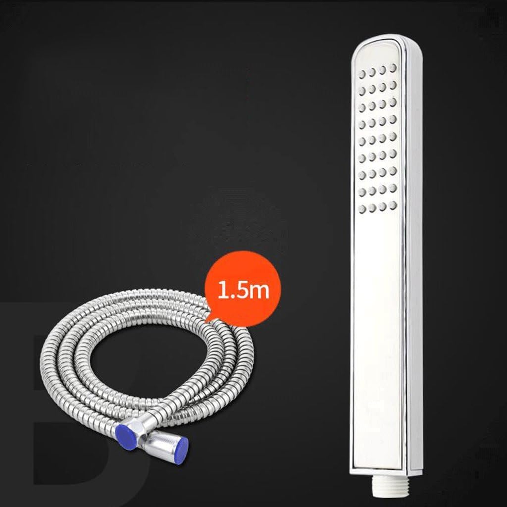 shower head UOMUN Increase the Pressure Save Water Personality Square Handheld Silicone Exports with Hose Base Plating Silicone Water Outlet Bathroom Home International Standard G1/2 (Size : B)