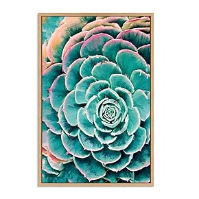 SIGNWIN Framed Canvas Wall Art Tropical Succulent Plant...