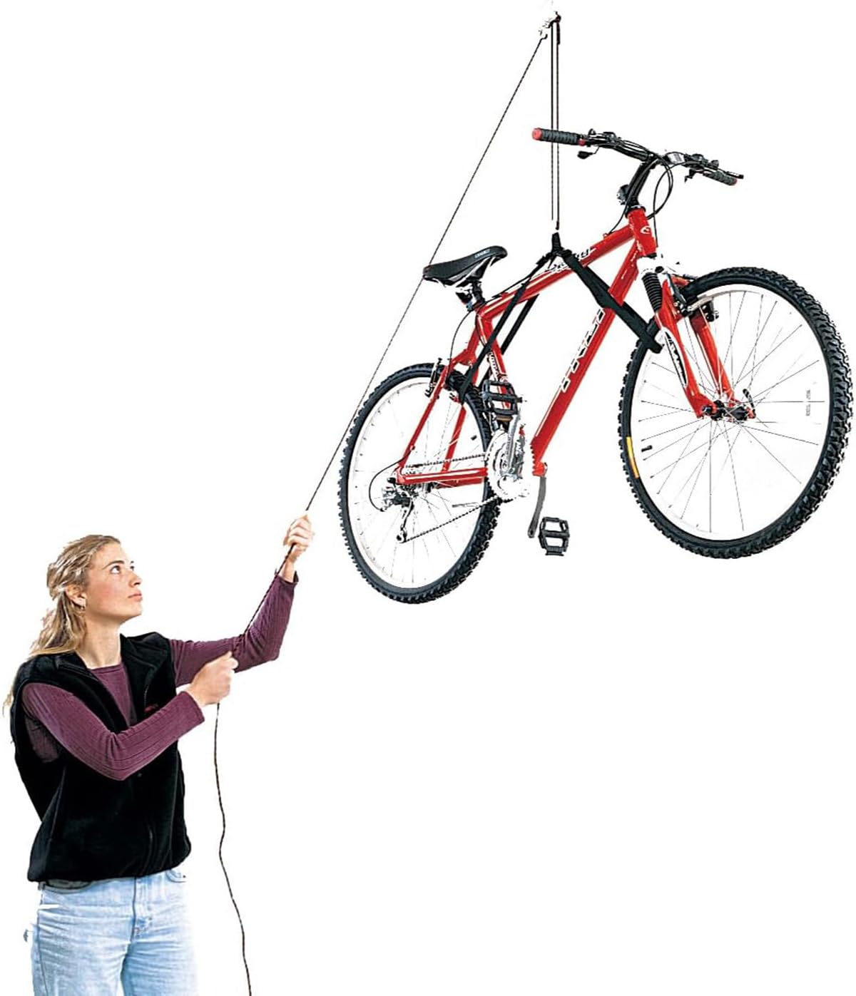 HARKEN Garage Storage Ceiling Hoist | 1 Point System | 2:1 Mechanical Advantage | Easy lift, Single-Person, Hanger, Pulley, Bike, Ladder, Wheel Barrel, Tool