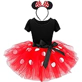 Dressy Daisy Baby Girl Polka Dots Fancy Dress Up Costume Birthday Party Tulle Dresses with Headband Pink/Red/Purple/Hot Pink