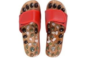 Xrten Acupressure Wooden Cobblestone Shoes, Pebble Massage Slippers Promote Blood Circulation and Improve Metabolism 39 EU