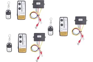 Jauarta Universal Wireless Winch Remote Control Kit, 3PCS Electric Winch Controller with 3 Receiver and 3 Remote Key, for SUV