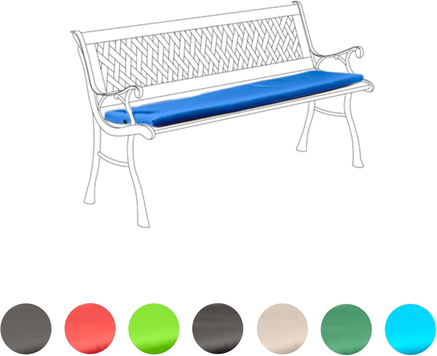 Gardenista® Water Resistant Small Outdoor Metal Bench Seat Cushion