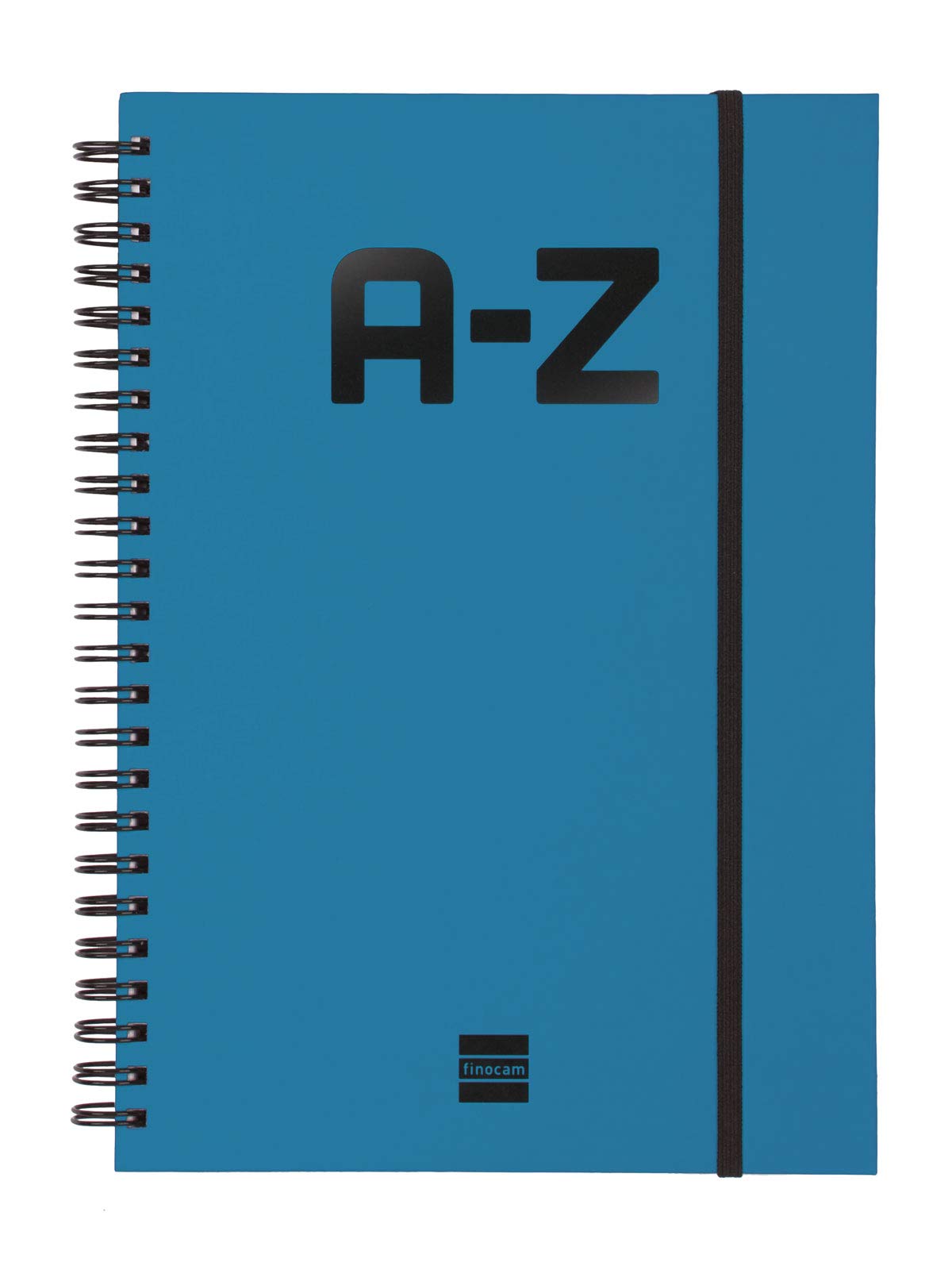 Finocam - Double Spiral Alphabetical Address Book and Elastic Band Closure | 48 Sheets | A5 Double Spiral Bound Alphabetical Contacts Organiser - Colour Magenta — image 1