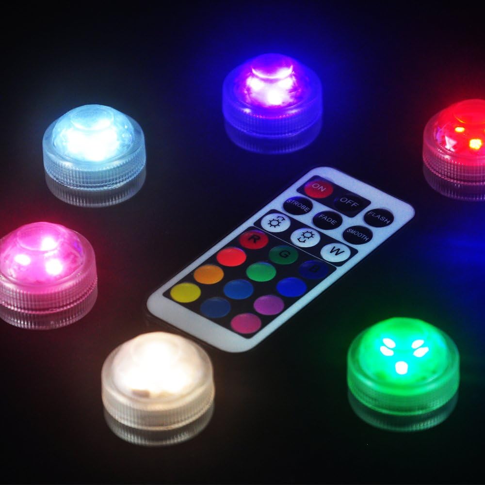 Kitosun RGB Multicolors Submersible LED Light 3CM Battery Operated Mini