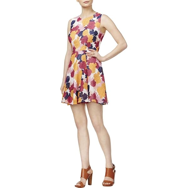 Maison Jules Printed Ruffle Tie-Neck Dress (Blu Suns Out, S) at Amazon Women's Clothing store Maison Jules Printed Ruffle Tie-Neck Dress (Blu Suns Out, S) at Amazon Women's Clothing store