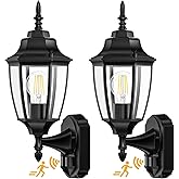 Lamomo Outdoor Wall Sconce, 2 Pack Dusk to Dawn Motion Sensor Light Fixtures, Exterior Aluminum Waterproof Porch Lights for P