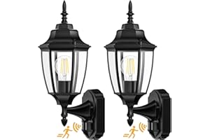 Lamomo Outdoor Wall Sconce, 2 Pack Dusk to Dawn Motion Sensor Light Fixtures, Exterior Aluminum Waterproof Porch Lights for Patio Front Door Garage