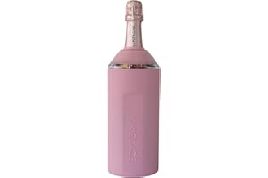 Vinglacé Wine Bottle Chiller- Portable Champagne Insulator- Stainless Steel Wine Cooler Sleeve, Rose