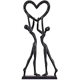 XMGZQ Iron 6th Wedding Gift - Handcrafted Sculpture of One Hearts for Couples, Her or Wife - Heart Statue Home Decor