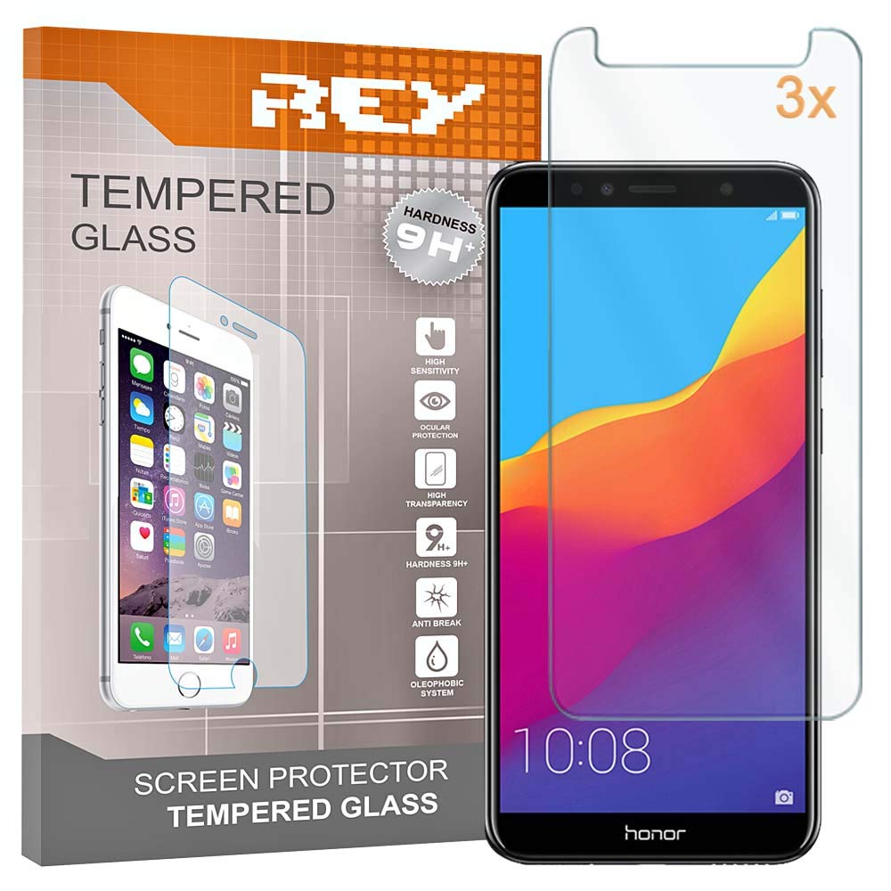 REY Screen Protector for HUAWEI HONOR 7A - HONOR 7A PRO, Tempered Glass Film, Premium quality, [Pack 3x]