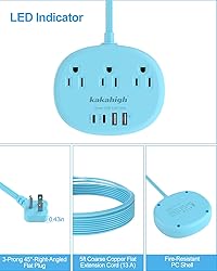 Blue Extension Cord with Surge Protected 1080J - 5