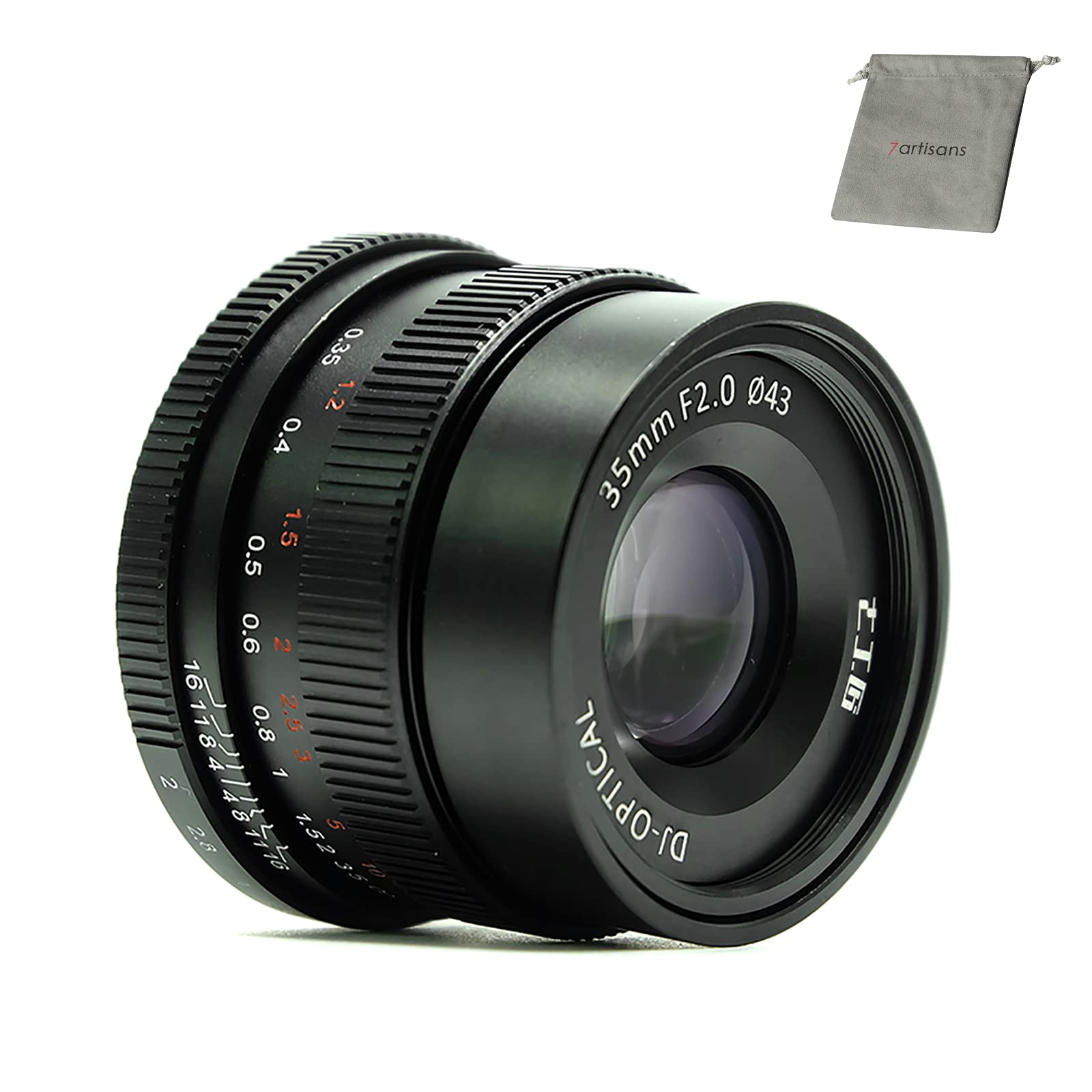 7artisans 35mm F2.0 Full Frame Manual Focus Prime Fixed Lens for Sony E-mount Cameras - Black