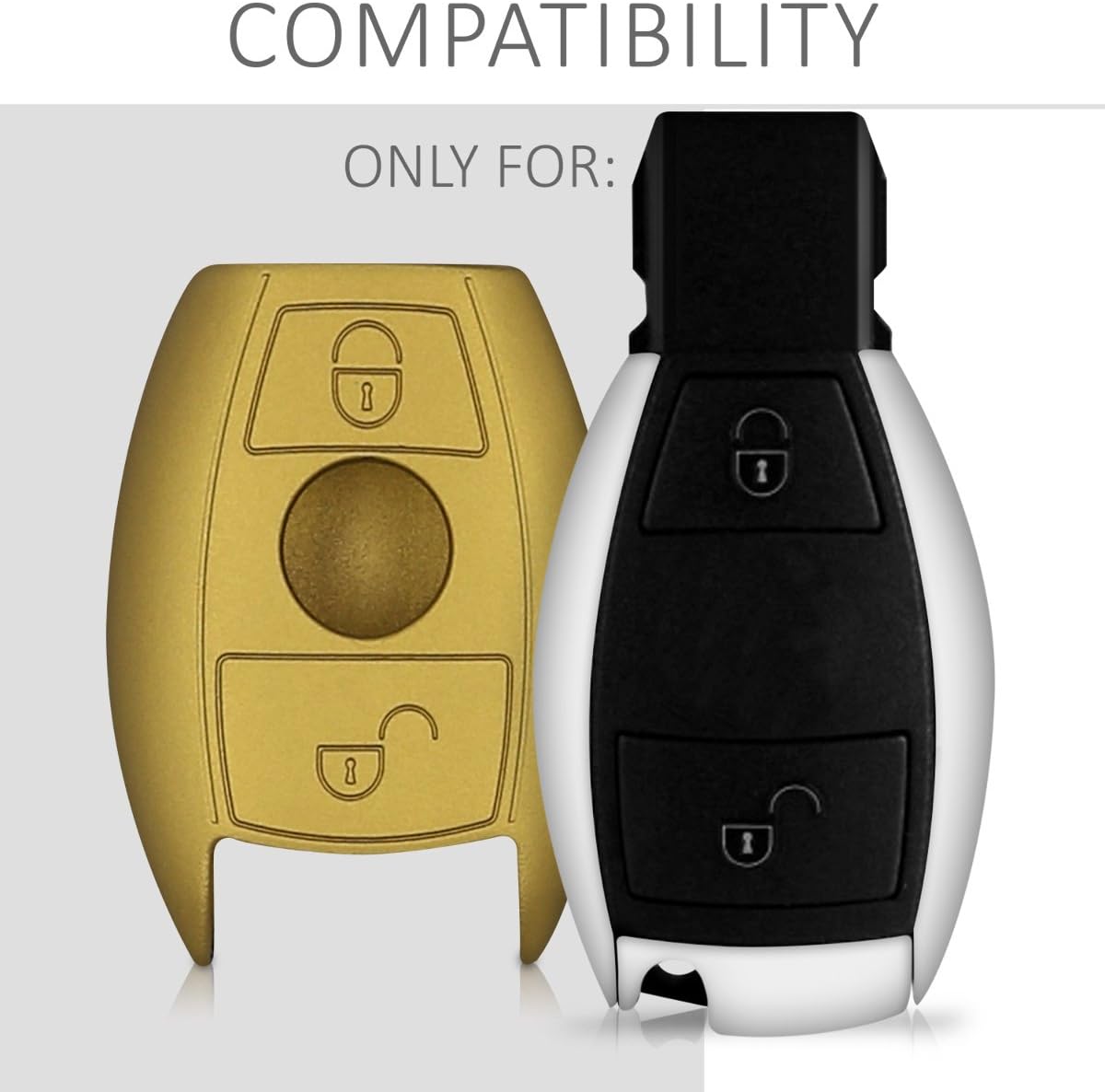kwmobile Car Key Cover for Mercedes Benz Black only Keyless Go