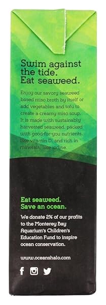32 OZ ORGANIC MISO BROTH BY OCEAN’S HALO. THIS DELICIOUS KELP-BASED BROTH IS LOADED WITH AUTHENTIC FLAVORS WHILE DELIVERING VITAMINS, MINERALS AND PROTEIN! USDA ORGANIC, GF INGREDIENTS & VEGAN