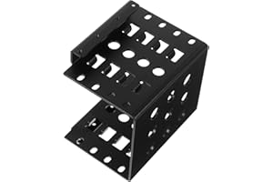 NOLITOY 5 Inch to 3.5 Inch Hard Drive Bracket Black SSD Mounting Tray Internal Hard Disk Cage for Desktop PC