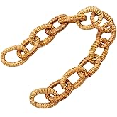 Milisten Rattan Woven Chain Link 16.92 Inch Rustic Decorative Ring for Wall Hanging and Table Decor Natural Wicker Home Accent
